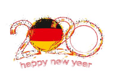 Almanya bayrağı ile Happy New 2020 Yıl