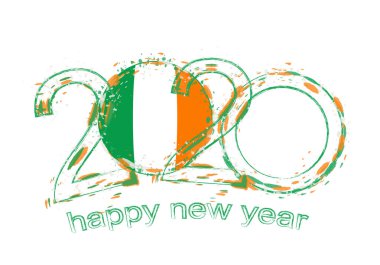İrlanda bayrağı ile Happy New 2020 Yıl