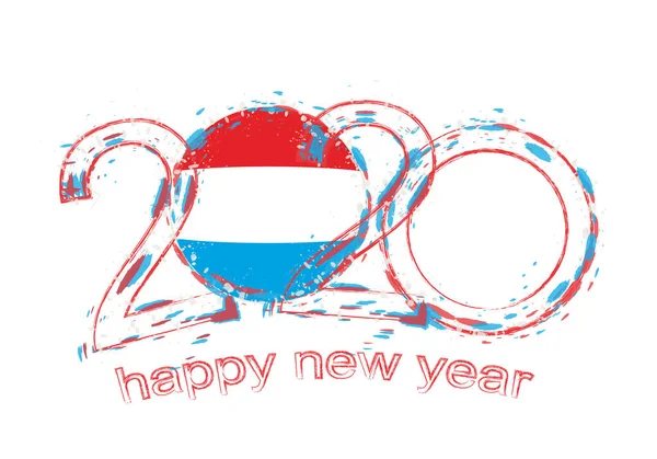 Feliz Año Nuevo 2020 con la bandera de Luxemburgo — Archivo Imágenes Vectoriales