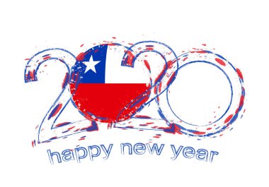 Mutlu Yeni 2020 Yıl Şili bayrağı ile