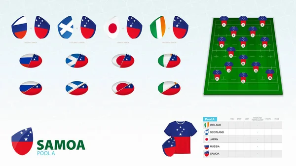 Ensemble pour l'équipe de rugby de Samoa . — Image vectorielle