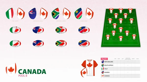 Conjunto para a equipe de rugby do Canadá . —  Vetores de Stock