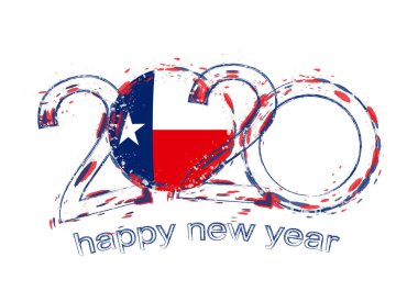 Teksas bayrağıyla Mutlu 2020 Yılları.