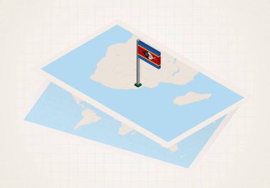 Svaziland Svaziland 'ın 3d bayrağıyla haritadan seçildi. 