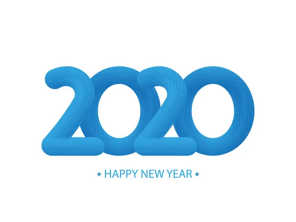 2020 feliz ano novo com efeito Fluid . —  Vetores de Stock