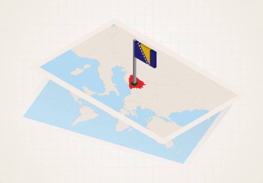 Bosna-Hersek haritada Bosna-Hersek 'in izometrik bayrağıyla seçildi. 