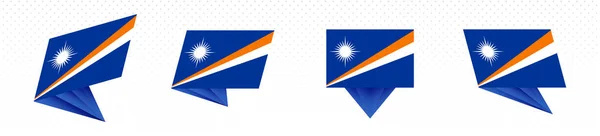 Bandera de las Islas Marshall en diseño abstracto moderno, conjunto de bandera . — Archivo Imágenes Vectoriales