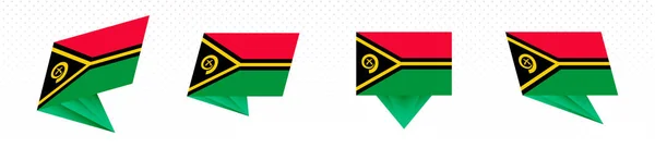 Vlajka Vanuatu v moderním abstraktním designu, vlajková sada. — Stockový vektor