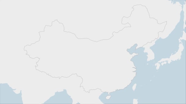 Carte Chine Mise Évidence Dans Les Couleurs Drapeau Chine Broche — Video