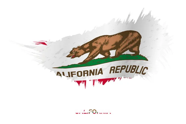 Bandera Del Estado California Estilo Grunge Con Efecto Ondulante Vector — Archivo Imágenes Vectoriales