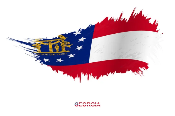 Bandera Georgia State Estilo Grunge Con Efecto Ondulante Vector Grunge — Vector de stock