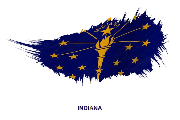 Bandera Indiana State Estilo Grunge Con Efecto Ondulante Vector Grunge — Vector de stock