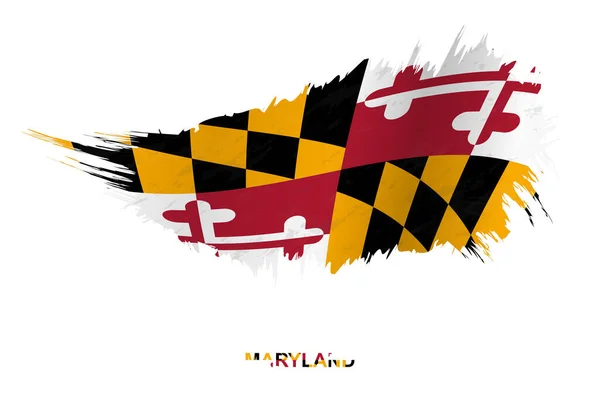 Bandeira Estado Maryland Estilo Grunge Com Efeito Ondulante Bandeira Pincel —  Vetores de Stock