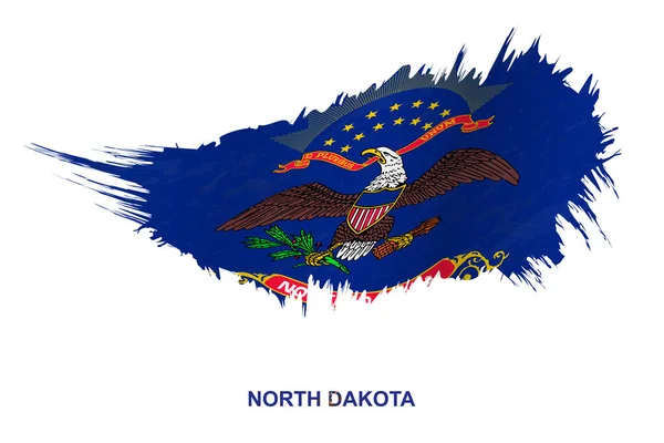 Bandera Dakota Del Norte State Estilo Grunge Con Efecto Ondulante — Vector de stock