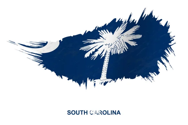 Флаг Штата Южная Каролина Стиле Гранж Эффектом Размахивания Векторным Мазком — стоковый вектор