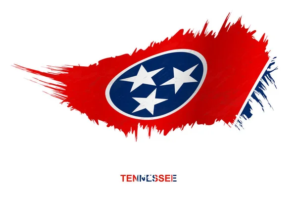 Bandiera Dello Stato Del Tennessee Stile Grunge Con Effetto Sventolante — Vettoriale Stock