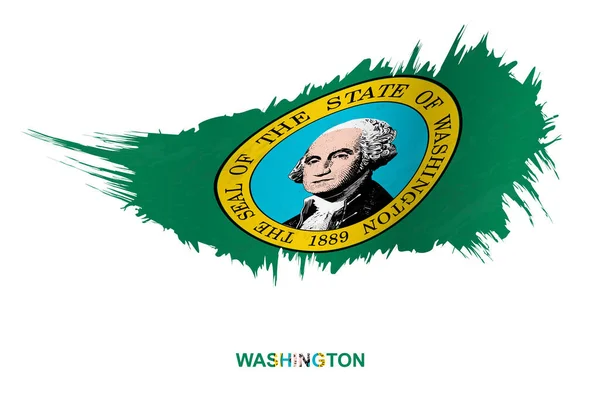 Bandera Del Estado Washington Estilo Grunge Con Efecto Ondulante Vector — Vector de stock