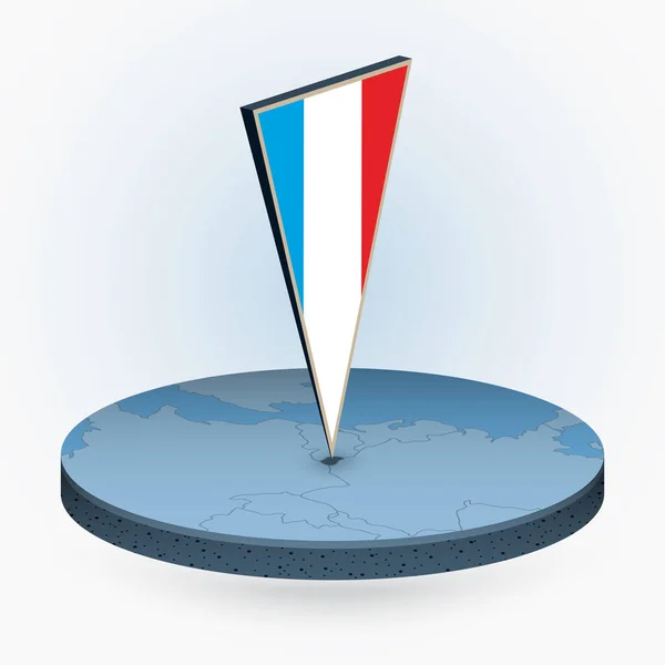 Luxemburg Karte Runden Isometrischen Stil Mit Dreieckiger Flagge Von Luxemburg — Stockvektor