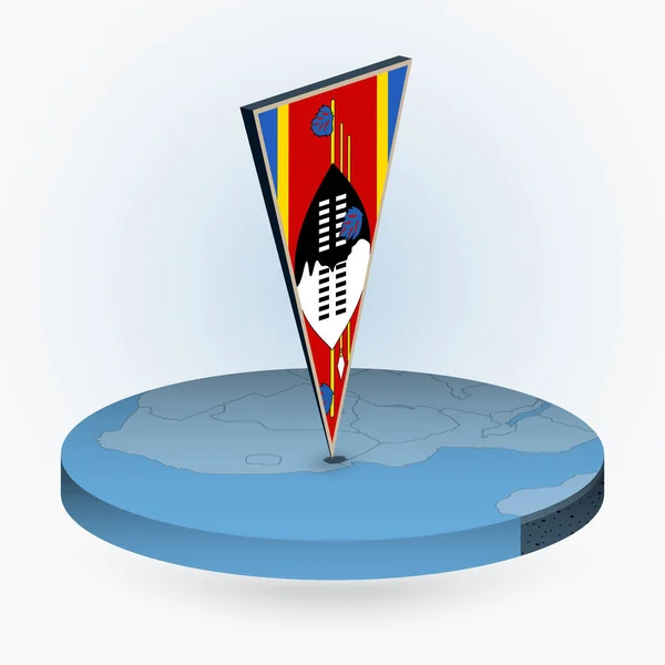 Swaziland Map Isometric Style Triangular Flag Swaziland Vector Map Blue — стоковий вектор