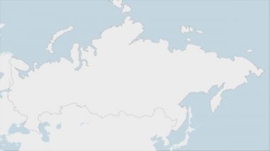 Rusya haritasında Rusya 'nın bayrak renkleri ve ülke başkenti Moskova' nın broşu vurgulandı, komşu Avrupa ülkeleriyle harita.