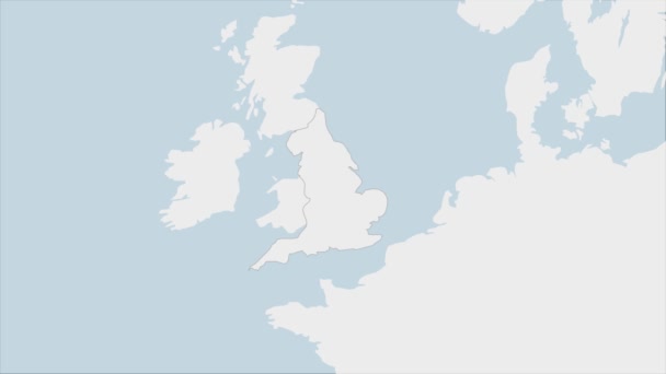 Carte Angleterre Surlignée Couleurs Drapeau Anglais Épinglette Capitale Pays Londres — Video