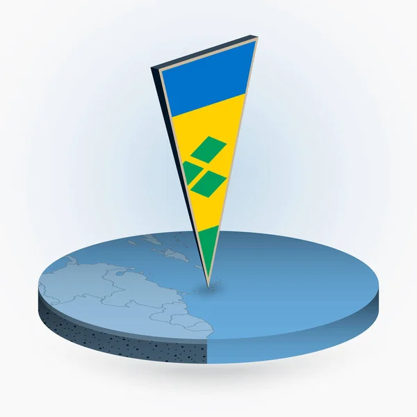 Karte Von Saint Vincent Und Den Grenadinen Runden Isometrischen Stil — Stockvektor