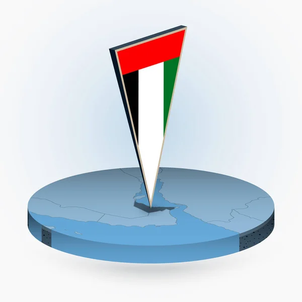 Karte Der Vereinigten Arabischen Emirate Runden Isometrischen Stil Mit Dreieckiger — Stockvektor