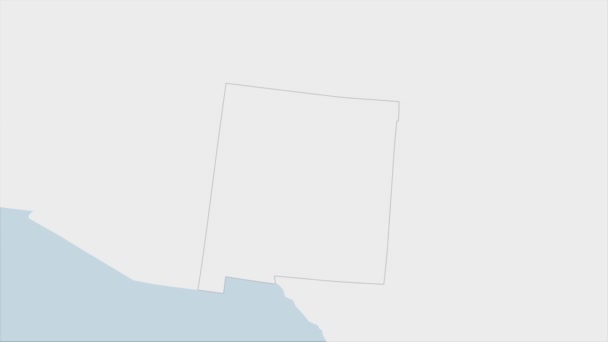 State New Mexico Map Highlighted New Mexico Flag Colors Pin — Stock Video