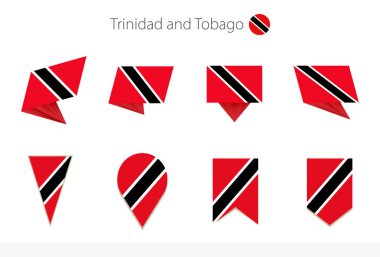 Trinidad ve Tobago ulusal bayrak koleksiyonu, Trinidad ve Tobago vektör bayraklarının sekiz versiyonu. Vektör illüstrasyonu.