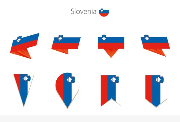 斯洛文尼亚国旗收集 八个版本的斯洛文尼亚矢量国旗 矢量说明 — 图库矢量图片