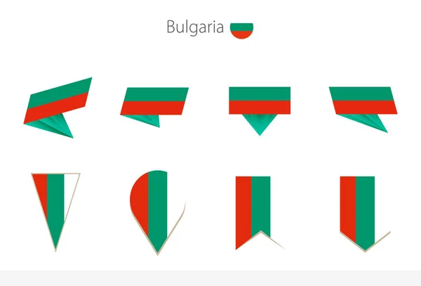 Bulgaria Colección Bandera Nacional Ocho Versiones Banderas Vectoriales Bulgaria Ilustración — Archivo Imágenes Vectoriales