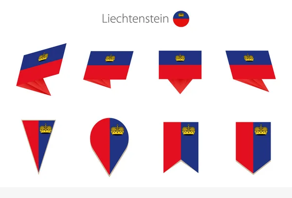 Lichtenštejnská Národní Sbírka Vlajek Osm Verzí Lichtenštejnských Vektorových Vlajek Vektorová — Stockový vektor