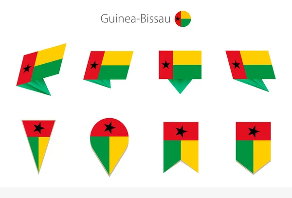 Guinea Bissau National Flag Collection Eight Versions Guinea Bissau Vector — Stock Vector