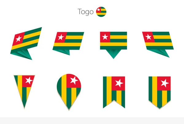 Togo National Flag Collection Eight Versions Togo Vector Flags Vector — Stock Vector