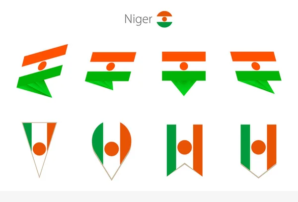 Niger National Flag Collection Eight Versions Niger Vector Flags Vector — Stock Vector
