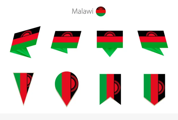Collection Drapeaux Nationaux Malawi Huit Versions Drapeaux Vectoriels Malawi Illustration — Image vectorielle