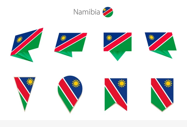 Namibia National Flag Collection Eight Versions Namibia Vector Flags Vector — Stock Vector