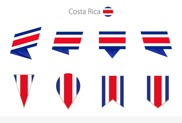 Costa Rica Nationale Vlag Collectie Acht Versies Van Costa Rica — Stockvector