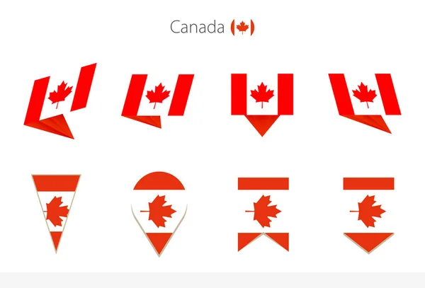 Canada Nationale Vlag Collectie Acht Versies Van Canada Vector Vlaggen — Stockvector