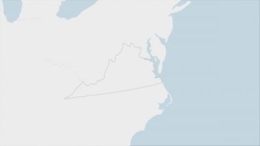 ABD Eyaleti Virginia haritası Virginia bayrak renkleri ve ülke başkenti Richmond 'un broşu ile vurgulandı, komşu devletlerle harita.