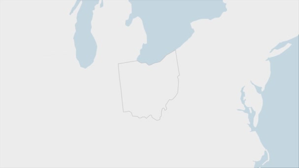 Mapa Del Estado Ohio Resaltado Los Colores Bandera Ohio Pin — Vídeos de Stock