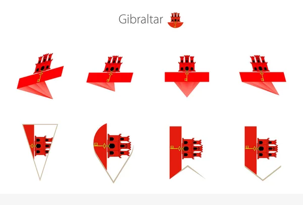 Collection Drapeaux Nationaux Gibraltar Huit Versions Des Drapeaux Vectoriels Gibraltar — Image vectorielle