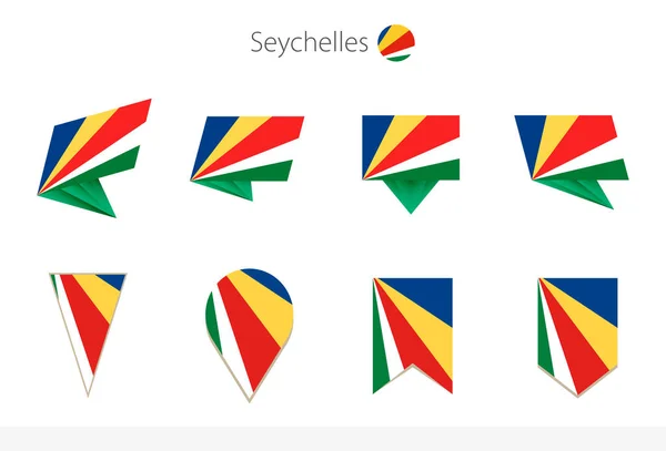 Seychelles National Flag Collection Eight Versions Seychelles Vector Flags Vector — Stock Vector