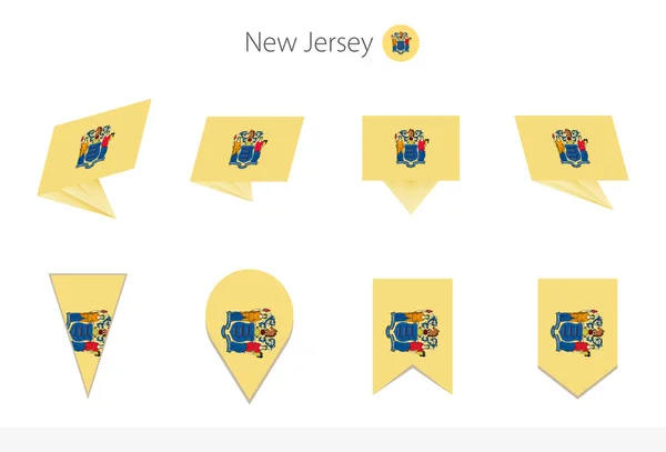 New Jersey State Flag Collection Eight Versions New Jersey Vector — Stock Vector