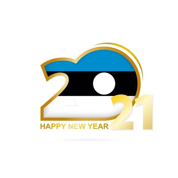 2021年エストニア国旗の模様 あけましておめでとうございます ベクターイラスト — ストックベクタ