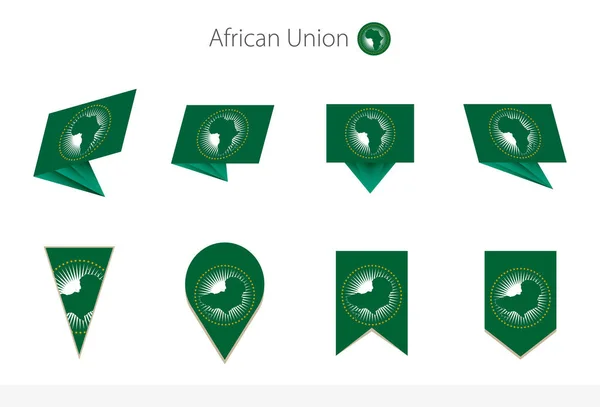 African Union National Flag Collection Eight Versions African Union Vector — Stock Vector