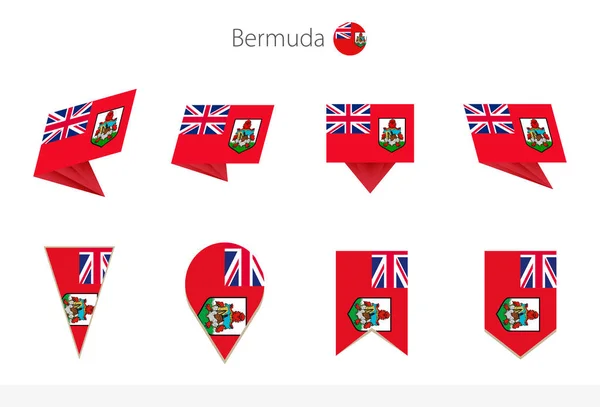 Bermuda National Flag Collection Eight Versions Bermuda Vector Flags Vector — Stock Vector