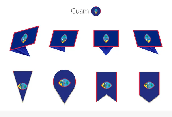 Εθνική Σημαία Γκουάμ Συλλογή Οκτώ Εκδόσεις Του Guam Vector Flags — Διανυσματικό Αρχείο