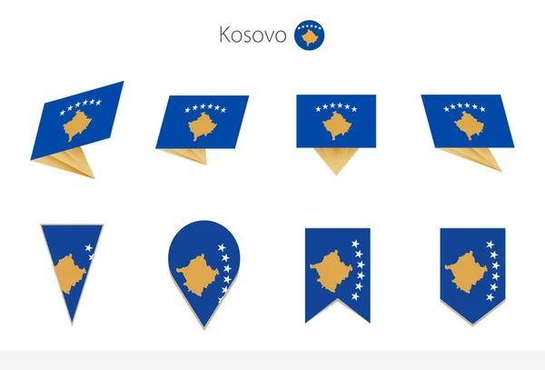 科索沃国旗收藏 8个版本的科索沃矢量国旗 矢量说明 — 图库矢量图片
