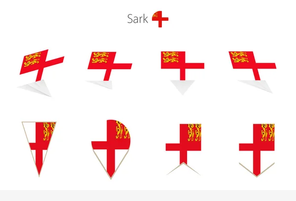 Kolekcja Flag Narodowych Sark Osiem Wersji Flag Wektorowych Sark Ilustracja — Wektor stockowy